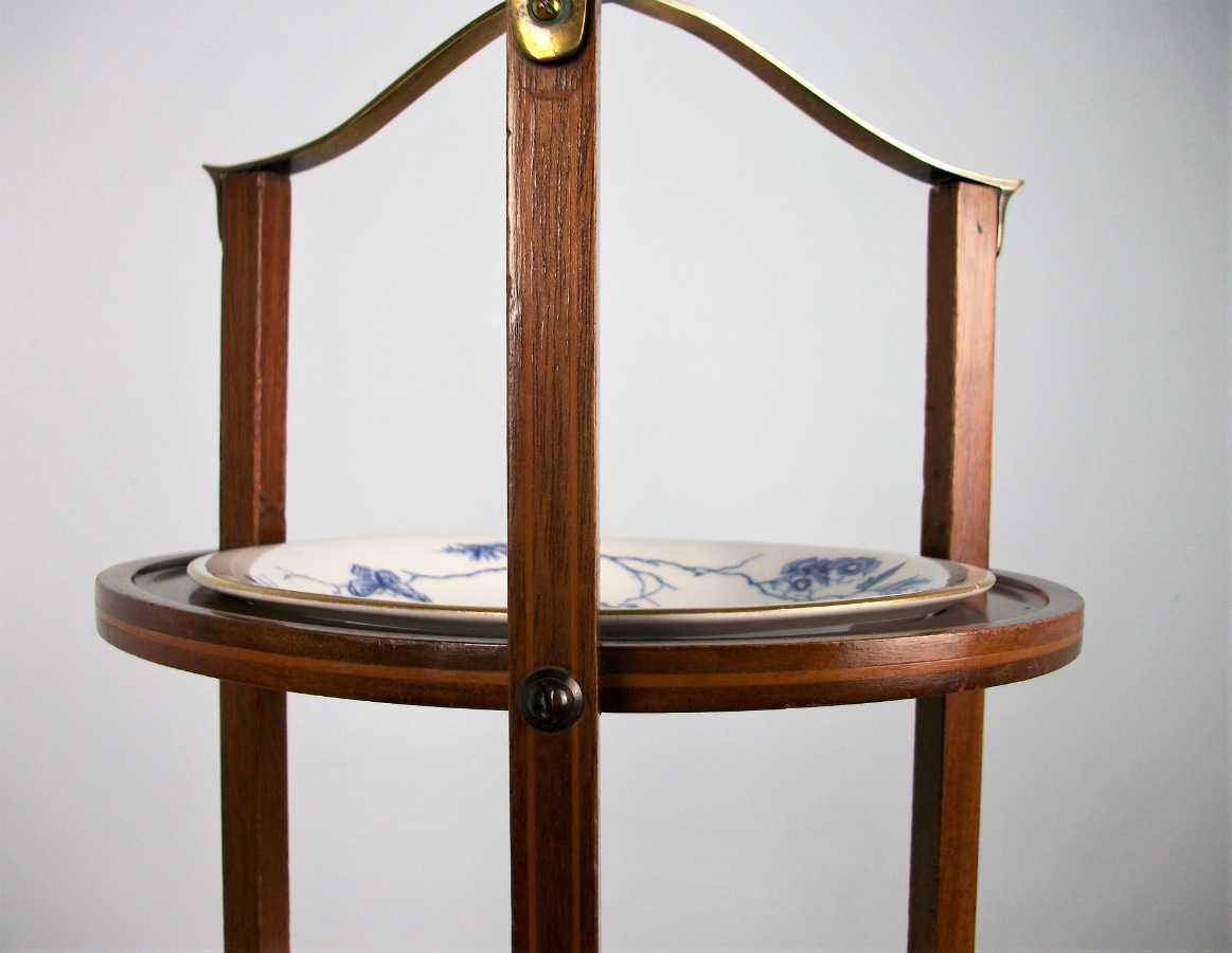 Edwardian Mahogany Three Tier Cake Stand with Plates